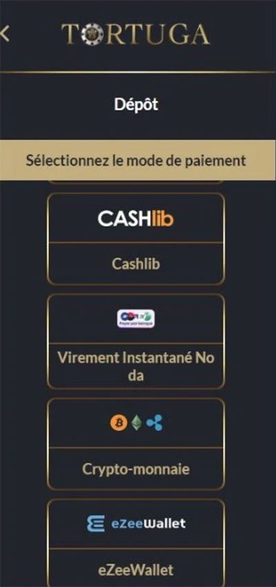 Tortuga casino bonus à France